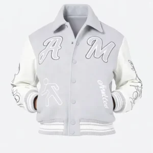 Amicci Grey & White Varsity Jacket
