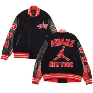 Awake NY x Jordan Letterman Black & Red Jacket
