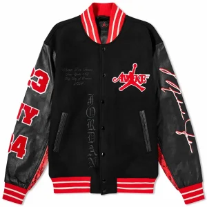 Awake NY x Jordan Letterman Black & Red Jacket