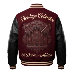Areena Design <p>Milano Heritage Burgundy Leather Sleeve Varsity Jacket delivers standout outerwear style with a bold profile, comfortable layering feel, and statement details inspired by sport, streetwear, and collector fashion.</p> Milano Heritage Burgundy Leather Sleeve Varsity Jacket <p>Milano Heritage Burgundy Leather Sleeve Varsity Jacket delivers standout outerwear style with a bold profile, comfortable layering feel, and statement details inspired by sport, streetwear, and collector fashion.</p>