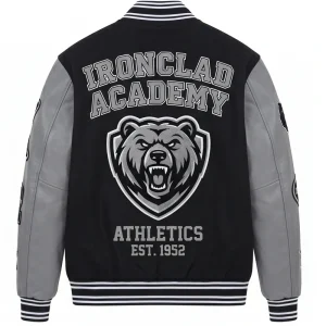 Areena Design <p>Ironclad Academy Grey Sleeve Varsity Leather Jacket delivers standout outerwear style with a bold profile, comfortable layering feel, and statement details inspired by sport, streetwear, and collector fashion.</p> Ironclad Academy Grey Sleeve Varsity Leather Jacket <p>Ironclad Academy Grey Sleeve Varsity Leather Jacket delivers standout outerwear style with a bold profile, comfortable layering feel, and statement details inspired by sport, streetwear, and collector fashion.</p>