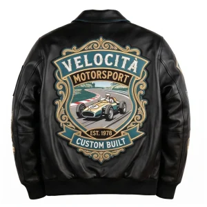Areena Design <p>Velocità Garage Speed Shop Black Leather Bomber Jacket delivers standout outerwear style with a bold profile, comfortable layering feel, and statement details inspired by sport, streetwear, and collector fashion.</p> Velocità Garage Speed Shop Black Leather Bomber Jacket <p>Velocità Garage Speed Shop Black Leather Bomber Jacket delivers standout outerwear style with a bold profile, comfortable layering feel, and statement details inspired by sport, streetwear, and collector fashion.</p>