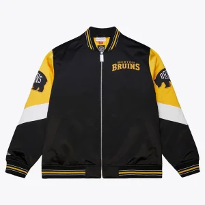 Boston Bruins Mitchell & Ness Throw It Back Heavyweight Satin Jacket