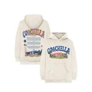 Coachella Pastels 2026 Lineup Cream Hoodie