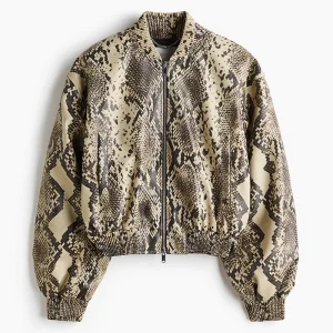 H&M x Stella McCartney Women's Snakeskin-Print Bomber Jacket