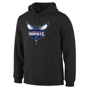 Men’s Charlotte Hornets Black Primary Logo Pullover Hoodie
