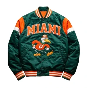 Miami Hurricanes Green 90’s Applique Patches Jacket