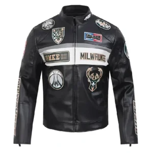 Milwaukee Bucks Moto Leather Jacket