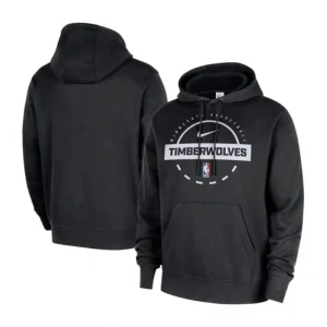 Minnesota Timberwolves Nike Black 2025/26 Authentic Practice Club Hoodie