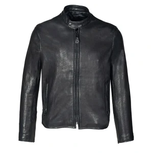 NYC Black P234 Vegetable Tanned Lambskin Cafe Racer Jacket