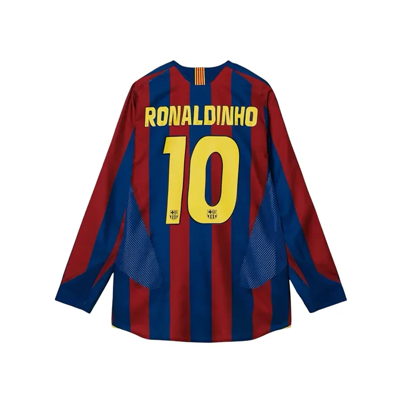 Nike FC Barcelona Re-Issue 2005-06 Ronaldinho #10 Home Jersey 1 Nike FC Barcelona Re-Issue 2005/06 Ronaldinho #10 Home Jersey <p>Nike FC Barcelona Re-Issue 2005/06 Ronaldinho #10 Home Jersey delivers sport-inspired appeal with collaboration-inspired branding, team-inspired detailing, athletic fanwear look, making it a standout choice for game-day outfits and everyday rotation.</p>