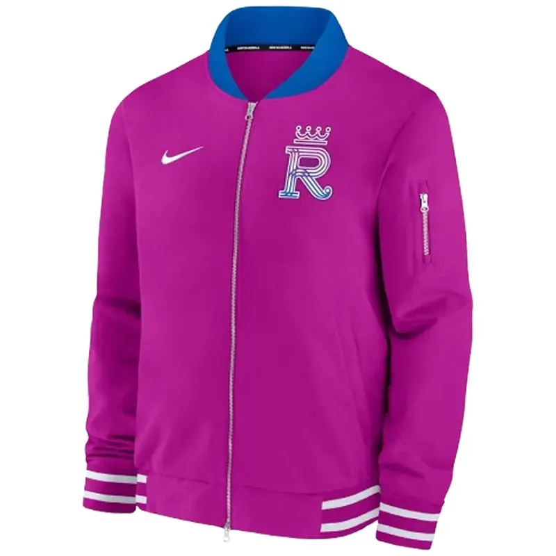 Nike Kansas City Royals Purple 2026 City Connect Bomber Jacket 2 Nike Kansas City Royals Purple 2026 City Connect Bomber Jacket <p>Nike Kansas City Royals Purple 2026 City Connect Bomber Jacket brings sports and fanwear styling to a comfortable bomber jacket made for game days, fan events, training-inspired outfits, and casual weekends. Easy to style and strong for casual, fan, and streetwear outfits.</p>