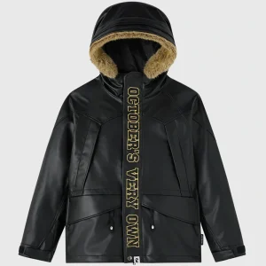 OVO x BAPE Faux Leather Snowboard Jacket