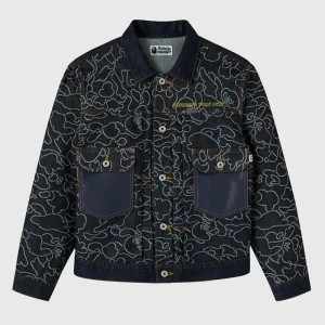 OVO x BAPE Neon 1st Camo Denim Jacket