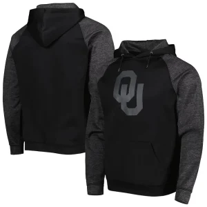 Oklahoma Sooners Colosseum Blackout 3.0 Tonal Raglan Pullover Hoodie