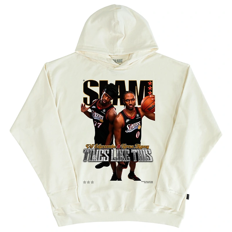 Philadelphia 76ers VJ Edgecombe & Tyrese Maxey SLAM Hoodie Philadelphia 76ers VJ Edgecombe & Tyrese Maxey SLAM Hoodie <p>Philadelphia 76ers VJ Edgecombe & Tyrese Maxey SLAM Hoodie delivers soft streetwear comfort, comfortable all-day wear, and easy everyday versatility.</p>