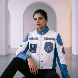 Women’s Astra Voyager Celestial Cropped Leather Jacket