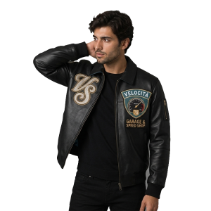 Areena Design <p>Velocità Garage Speed Shop Black Leather Bomber Jacket delivers standout outerwear style with a bold profile, comfortable layering feel, and statement details inspired by sport, streetwear, and collector fashion.</p> Velocità Garage Speed Shop Black Leather Bomber Jacket <p>Velocità Garage Speed Shop Black Leather Bomber Jacket delivers standout outerwear style with a bold profile, comfortable layering feel, and statement details inspired by sport, streetwear, and collector fashion.</p>