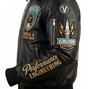 Areena Design <p>Velocità Garage Speed Shop Black Leather Bomber Jacket delivers standout outerwear style with a bold profile, comfortable layering feel, and statement details inspired by sport, streetwear, and collector fashion.</p> Velocità Garage Speed Shop Black Leather Bomber Jacket <p>Velocità Garage Speed Shop Black Leather Bomber Jacket delivers standout outerwear style with a bold profile, comfortable layering feel, and statement details inspired by sport, streetwear, and collector fashion.</p>
