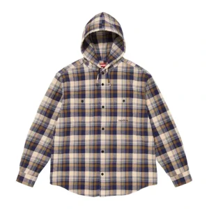 Supreme Hooded Flannel Brown Shirt