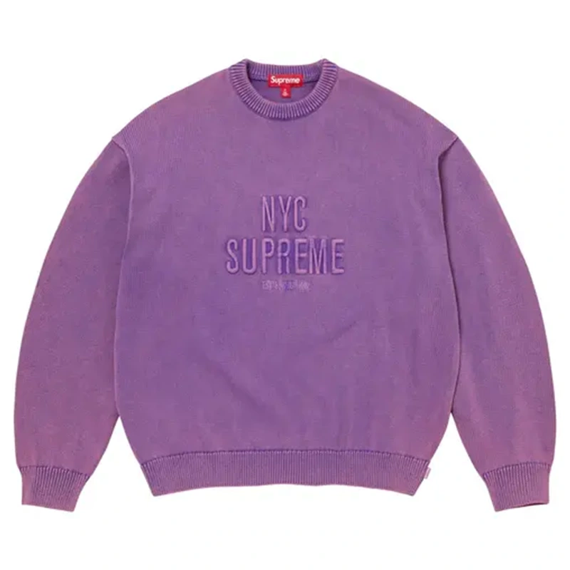 Supreme Overdyed Raised Purple Sweater Supreme Overdyed Raised Purple Sweater <p>Supreme Overdyed Raised Purple Sweater delivers comfortable knit styling, comfortable all-day wear, and versatile outfit styling.</p>