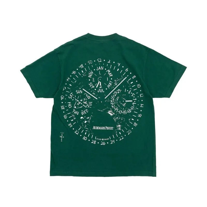 Travis Scott CJ x Audemars Piguet Watch Face Tee 1 Travis Scott CJ x Audemars Piguet Watch Face Tee <p>Travis Scott CJ x Audemars Piguet Watch Face Tee delivers graphic streetwear character with collaboration-inspired branding, easy graphic styling, making it a standout choice for casual outfits and everyday rotation.</p>