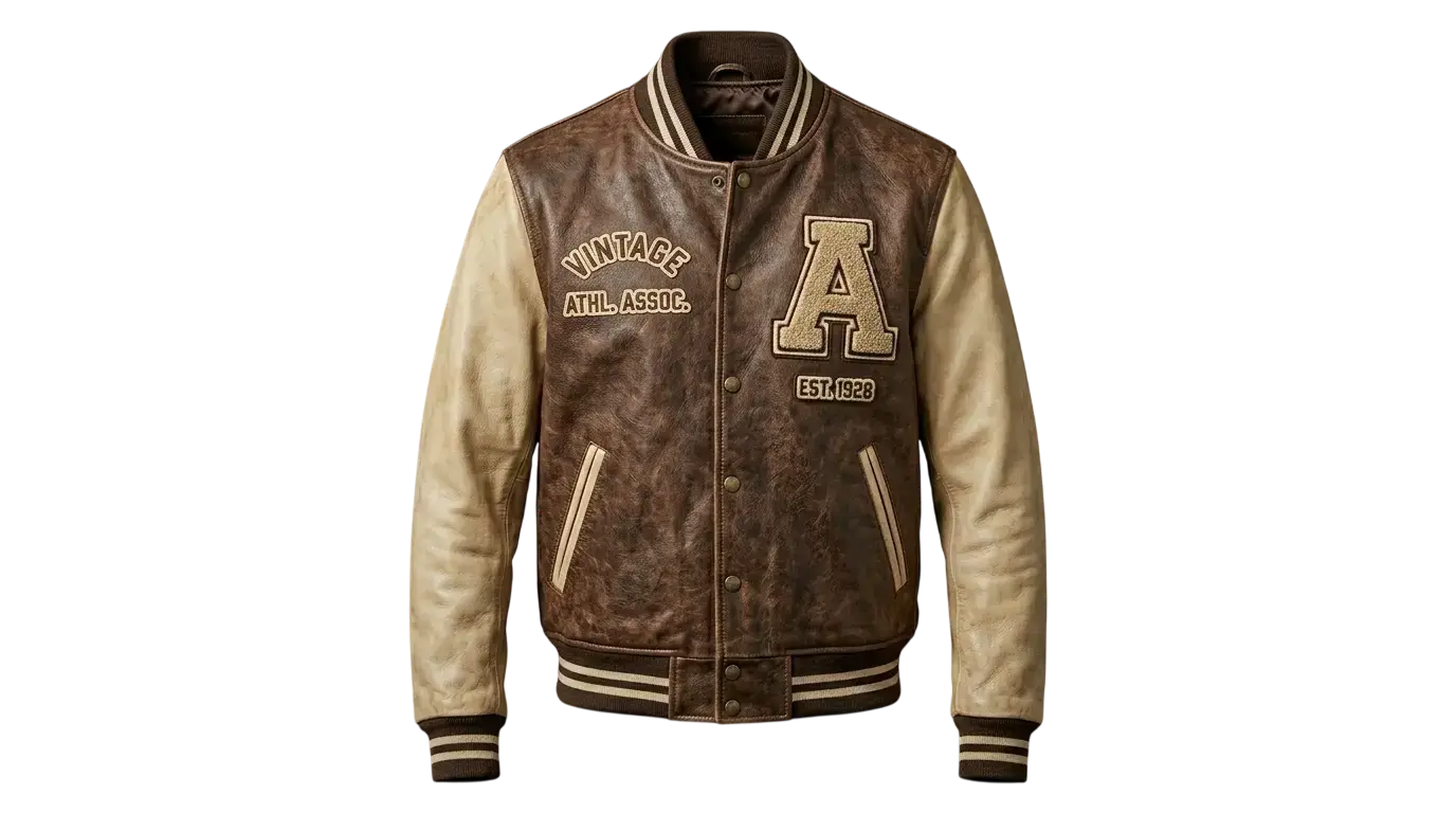 Areena Design varsity leather jacket