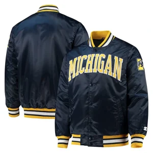1980s Michigan Wolverines Starter Satin Varsity Jacket
