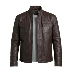 Chocolate Brown Leather Jacket Men