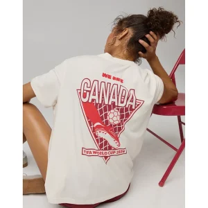 Areena Design <p>FWC26 OFFLINE By Aerie Canada Let's Stretch Oversized T-Shirt delivers graphic fan style with easy everyday wearability, inspired by Canada football culture and FIFA World Cup 2026 fan culture. A versatile t-shirt for match days, streetwear looks, travel and everyday casual wear.</p> FWC26 OFFLINE By Aerie Canada Let's Stretch Oversized T-Shirt <p>FWC26 OFFLINE By Aerie Canada Let's Stretch Oversized T-Shirt delivers graphic fan style with easy everyday wearability, inspired by Canada football culture and FIFA World Cup 2026 fan culture. A versatile t-shirt for match days, streetwear looks, travel and everyday casual wear.</p>