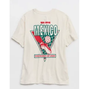 Areena Design <p>FWC26 OFFLINE By Aerie Mexico Let's Stretch Oversized T-Shirt delivers graphic fan style with easy everyday wearability, inspired by Mexico football culture and FIFA World Cup 2026 fan culture. A versatile t-shirt for match days, streetwear looks, travel and everyday casual wear.</p> FWC26 OFFLINE By Aerie Mexico Let's Stretch Oversized T-Shirt <p>FWC26 OFFLINE By Aerie Mexico Let's Stretch Oversized T-Shirt delivers graphic fan style with easy everyday wearability, inspired by Mexico football culture and FIFA World Cup 2026 fan culture. A versatile t-shirt for match days, streetwear looks, travel and everyday casual wear.</p>