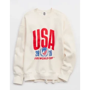 FWC26 OFFLINE By Aerie USA Cloud Fleece Oversized Crewneck Sweatshirt
