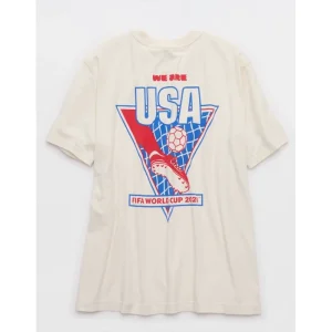Areena Design <p>FWC26 OFFLINE By Aerie USA Let's Stretch Oversized T-Shirt delivers graphic fan style with easy everyday wearability, inspired by USA football culture and FIFA World Cup 2026 fan culture. A versatile t-shirt for match days, streetwear looks, travel and everyday casual wear.</p> FWC26 OFFLINE By Aerie USA Let's Stretch Oversized T-Shirt <p>FWC26 OFFLINE By Aerie USA Let's Stretch Oversized T-Shirt delivers graphic fan style with easy everyday wearability, inspired by USA football culture and FIFA World Cup 2026 fan culture. A versatile t-shirt for match days, streetwear looks, travel and everyday casual wear.</p>