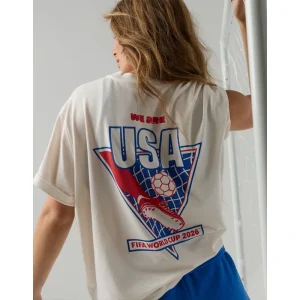Areena Design <p>FWC26 OFFLINE By Aerie USA Let's Stretch Oversized T-Shirt delivers graphic fan style with easy everyday wearability, inspired by USA football culture and FIFA World Cup 2026 fan culture. A versatile t-shirt for match days, streetwear looks, travel and everyday casual wear.</p> FWC26 OFFLINE By Aerie USA Let's Stretch Oversized T-Shirt <p>FWC26 OFFLINE By Aerie USA Let's Stretch Oversized T-Shirt delivers graphic fan style with easy everyday wearability, inspired by USA football culture and FIFA World Cup 2026 fan culture. A versatile t-shirt for match days, streetwear looks, travel and everyday casual wear.</p>