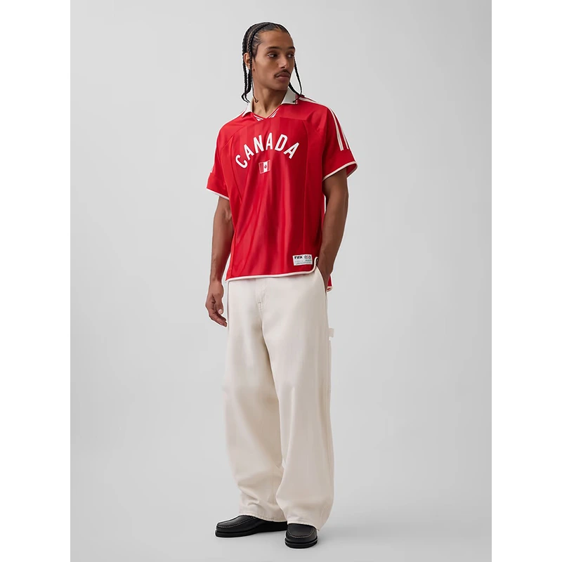 GAP x FIFA World Cup 2026 Canada Oversized Jersey 6 GAP x FIFA World Cup 2026 Canada Oversized Jersey <p>The GAP x FIFA World Cup 2026 Canada Oversized Jersey delivers a recognizable Canada look in a wearable jersey silhouette. Style it for watch parties, events, weekends, or daily streetwear with denim, joggers, sneakers, and simple neutral layers.</p>