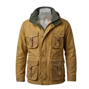 Areena Design <span data-sheets-root="1">Inspired by Heart of the Beast, the James Belmont Tan Jacket, worn by Brad Pitt, features premium cotton fabric with a soft viscose lining for comfort and durability. Designed with a hooded stand-up collar, zipper and button closure, multiple utility pockets, and exclusive stitching, this unisex jacket combines rugged style with practical functionality.</span> Heart of The Beast Brad Pitt Jacket <span data-sheets-root="1">Inspired by Heart of the Beast, the James Belmont Tan Jacket, worn by Brad Pitt, features premium cotton fabric with a soft viscose lining for comfort and durability. Designed with a hooded stand-up collar, zipper and button closure, multiple utility pockets, and exclusive stitching, this unisex jacket combines rugged style with practical functionality.</span>