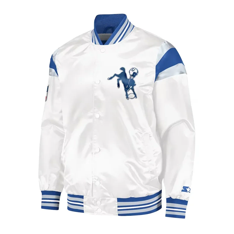 Indianapolis Colts White Satin Jacket Indianapolis Colts White Satin Jacket <p>Indianapolis Colts White Satin Jacket adds a clean outerwear look with easy layering, streetwear appeal, and versatile styling for casual days, events, travel, or seasonal outfits.</p>