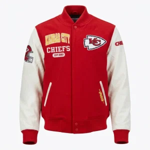 Kansas City Chiefs City Arch Red And White Varsity Jacket