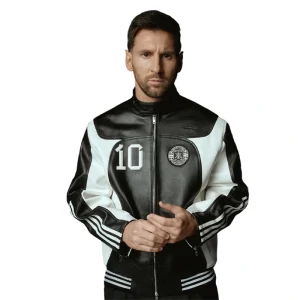 Lionel Messi Football Leather Biker Jacket