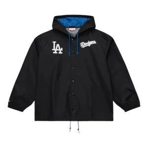 Los Angeles Dodgers Black City Connect Coaches Full-Snap Hooded Windbreaker Jacket