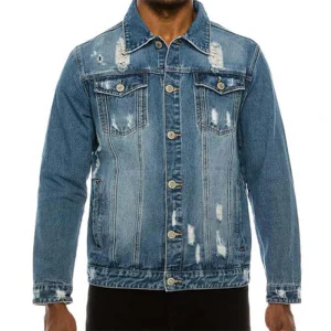 Mens World Tour Blue Denim Jacket