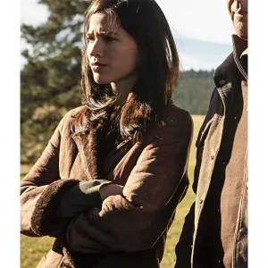 Monica Dutton Yellowstone Brown Shearling Coat