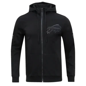 NFL Buffalo Bills Triple Black Full Zip Hoodie