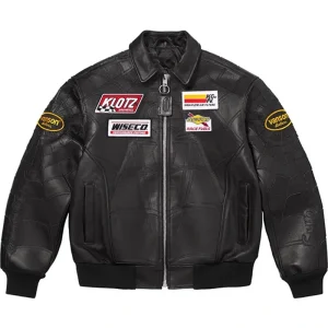 Supreme Spider Man Black Leather Jacket