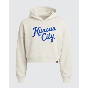 Womens KC Script Ash Heritage Crop Hoodie
