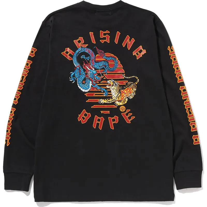 A RISING BAPE Black Tee A RISING BAPE Black Tee <p><strong>A RISING BAPE Black Tee</strong> delivers a casual statement t-shirt look for streetwear outfits, relaxed days, travel, and everyday wear. Its distinctive design offers easy outfit pairing, versatile styling, and standout graphic appeal, making it a strong choice for personal wardrobes, collections, or gifting.</p>