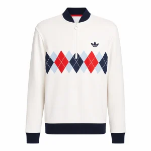 Adidas Argyle Printed 1/4-Zip Sweatshirt