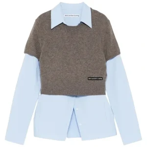 Alexander Wang Prestyled Button Down W/Knit Tee