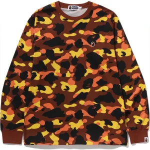 BAPE 1ST Orange Camo One Point Tee