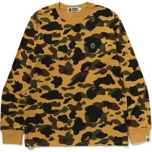 BAPE 1ST Yellow Camo One Point Tee